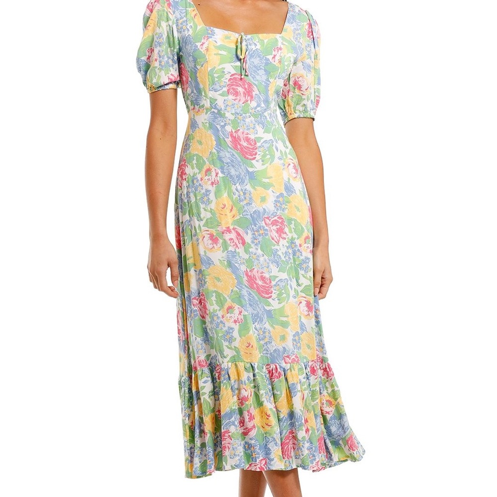 NWT faithful the brand Gabriela midi dress in traina floral print - Picture 2 of 8